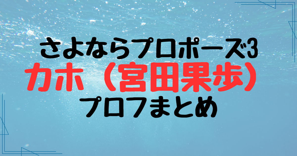 さよならプロポーズ3・カホ（宮田果歩）のプロフまとめ！職業は読モ？