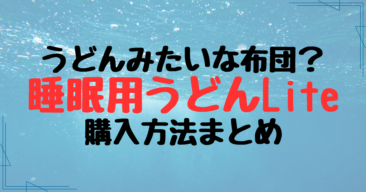 うどんみたいな布団・睡眠用うどんLiteはどこで買える？値段も調査