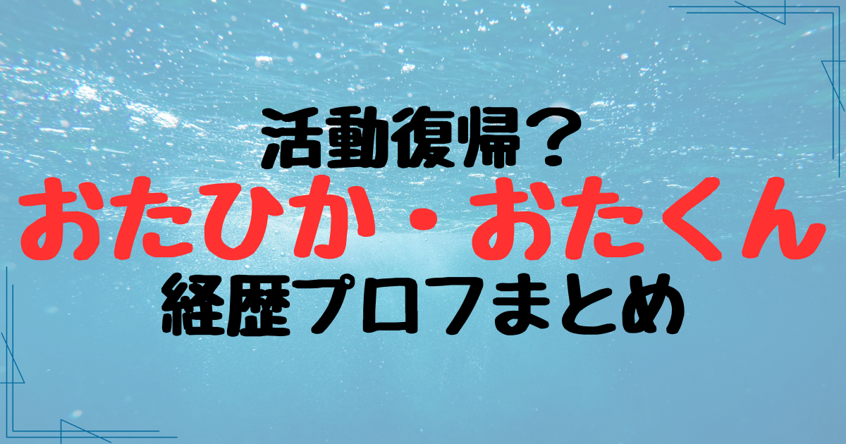 おたひか・おたくんの経歴プロフまとめ！体調回復で復帰の兆し？